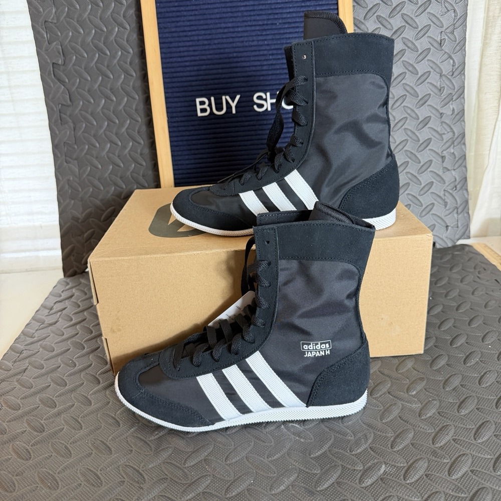 Adidas Originals Japan Hi Sneakers Boxing Shoes  Black White JR8122 Women Size 6